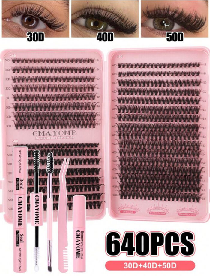 Cluster Eyelash Extension Set 640pcs - Image 2