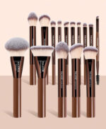 15 makeup brush set coffee brown