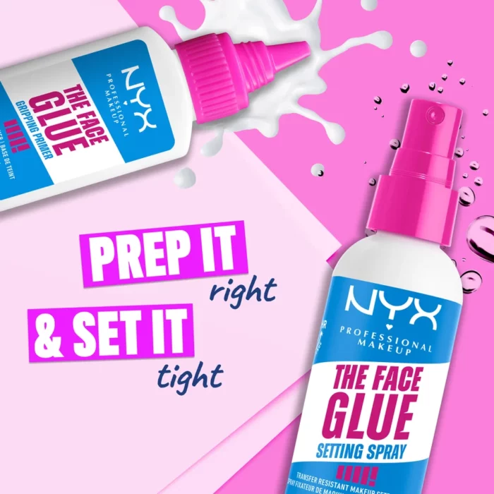 NYX Professional Makeup The Face Glue Setting Spray Up To 24 Hour Wear Transfer Resistant & Waterproof 60ml - Image 2