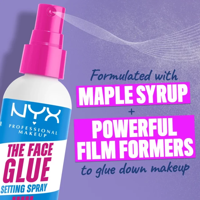 NYX Professional Makeup The Face Glue Setting Spray Up To 24 Hour Wear Transfer Resistant & Waterproof 60ml - Image 6