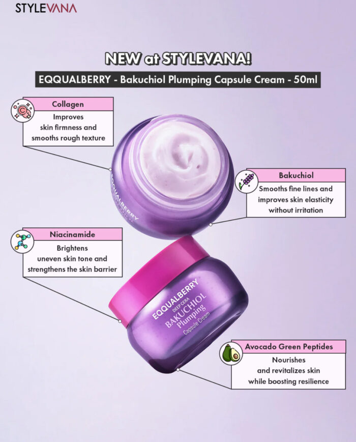 EQQUALBERRY Bakuchiol Plumping Capsule Cream - 50ml - Image 3