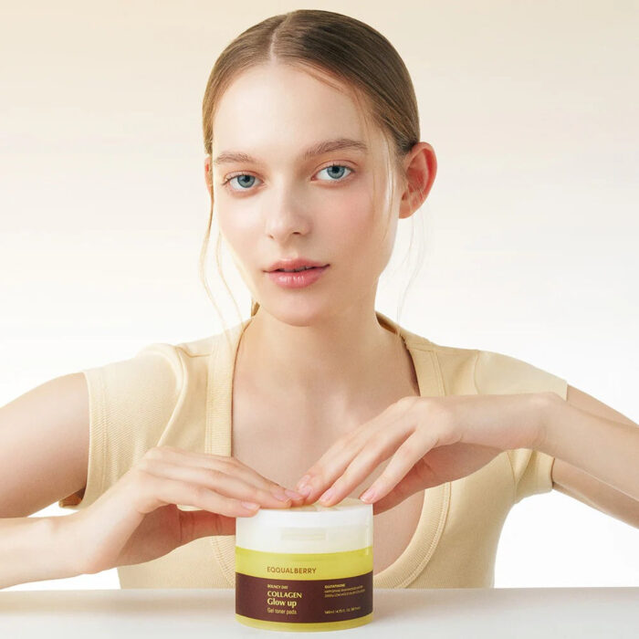EQQUALBERRY Collagen Glow Up Gel Toner Pads 60 Pads - Image 2