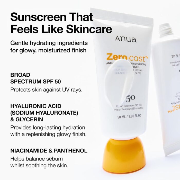 Anua Zero-Cast Moisturizing Finish Sunscreen 50 ml - Image 2