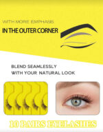Eyelashes Natural Half Lashes Cat Eye Clear Band 10 pair - Image 2