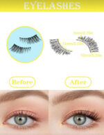 Eyelashes Natural Half Lashes Cat Eye Clear Band 10 pair - Image 4