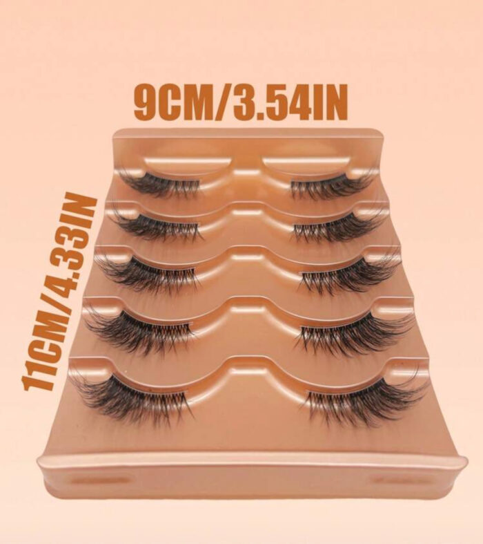 5 Pairs Cat Eye Half Natural & Soft False Eyelashes - Image 2
