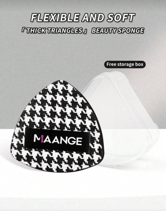 Triangle powder puff 1 pcs with case - random color - Image 2