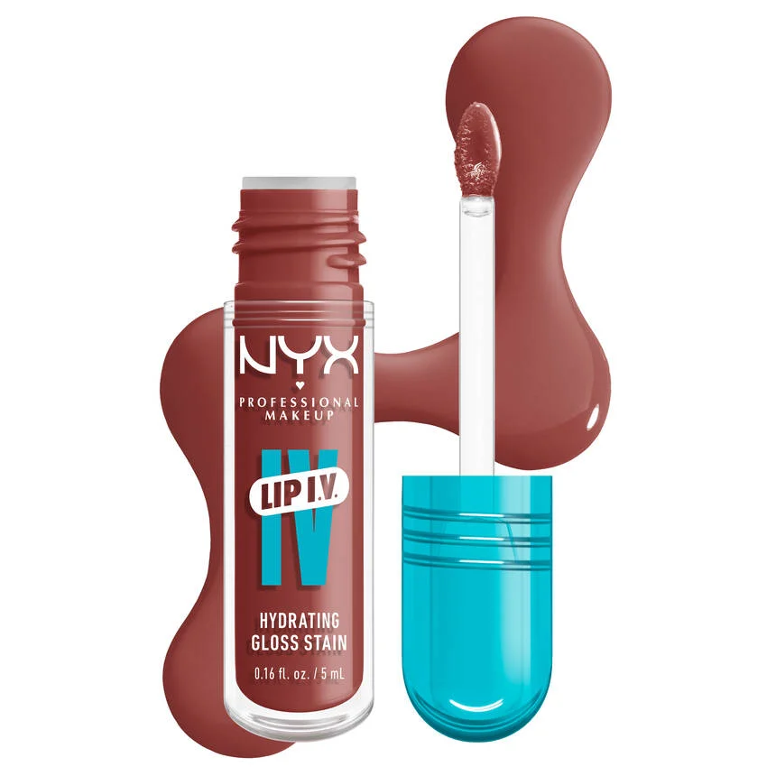 NYX-PMU-Makeup-Lip-LIP-GLOSS-Lip-IV-Hydrating-Gloss-Stain-WSLS02-HYDRA-HONEY-0800897266974-PackshotWithTexture NYX makeup Lip I.V. Hydrating Lip Gloss Stain - Image 1