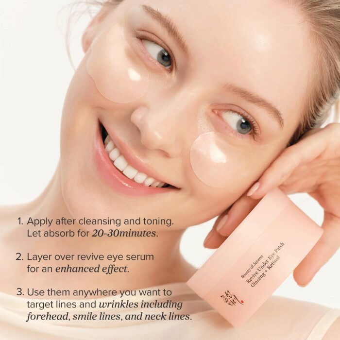 BEAUTY OF JOSEON Revive Under Eye Patch : Ginseng + Retinal - 1pack (60pcs) - Image 2