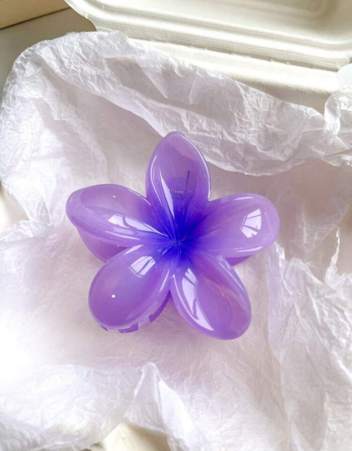 6pcs Flower Shaped Random Mixed Color Lightweight Plastic Hair Clips - Image 4