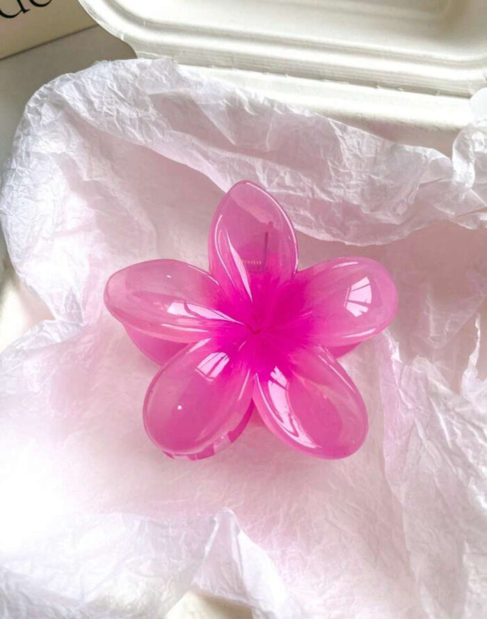 6pcs Flower Shaped Random Mixed Color Lightweight Plastic Hair Clips - Image 5