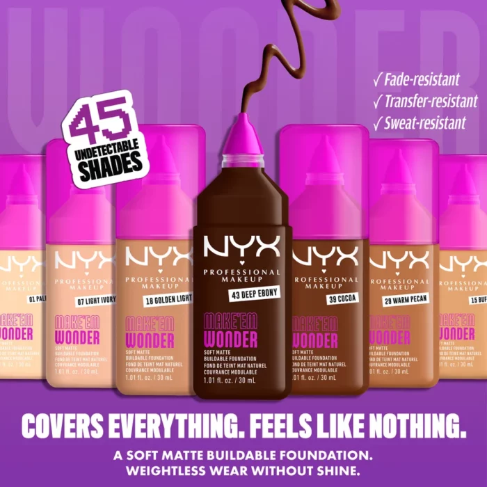 NYX EM Wonder 24H Soft Matte Foundation - Image 2