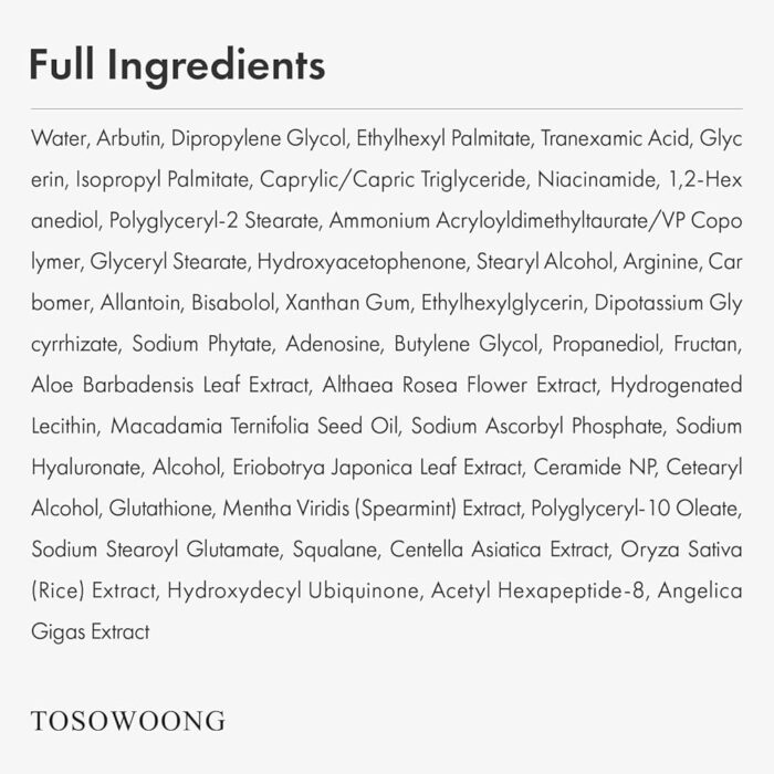 TOSOWOONG Arbutin 5% Whitening Cream - 50 g - Image 4