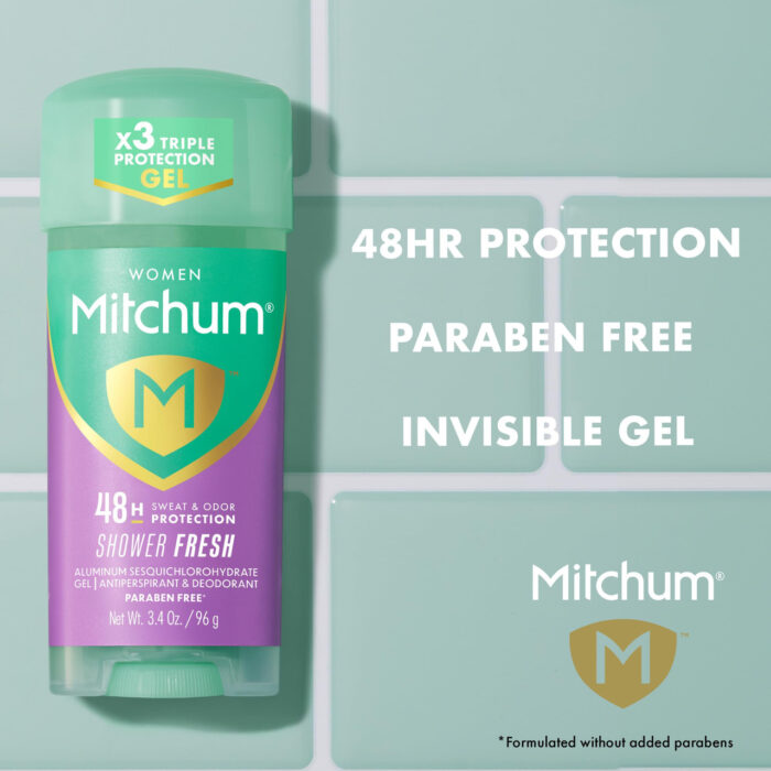 Mitchum Women’s Antiperspirant Deodorant Gel Stick, Shower Fresh Scent 48HR Sweat & Odor Protection 96 g - Image 3