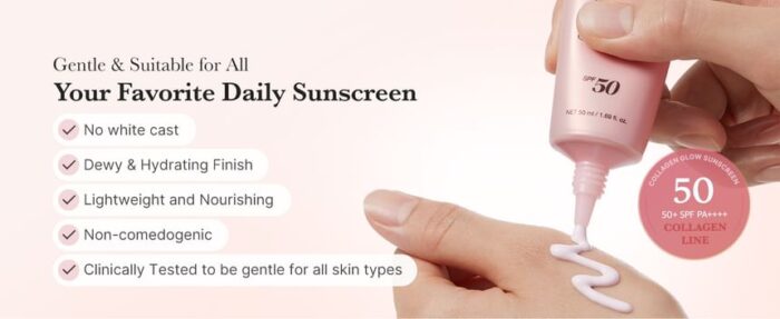 ⁦MEDICUBE Collagen Glow Sunscreen - 50ml (SPF50+ PA++++)⁩ - الصورة ⁦5⁩