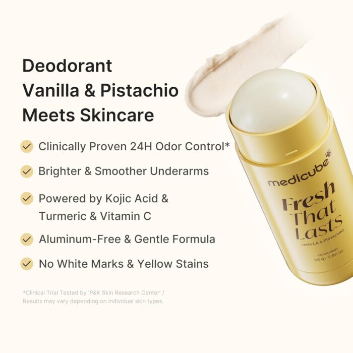 Medicube Kojic Acid & Turmeric Aluminum-Free Deodorant Vanilla & Pistachio Perfumed Stick 83 g - Image 6