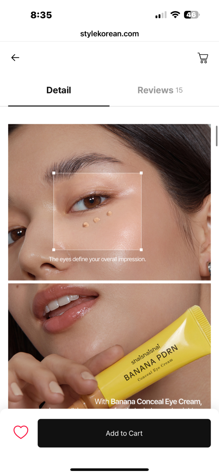 SHAISHAISHAI Banana PDRN Conceal Eye Cream - 15g - Image 3