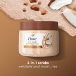 Dove Exfoliating and Moisturizing Body Scrub, Brown Sugar and Coconut Butter, 15 oz​ /425g - Image 2