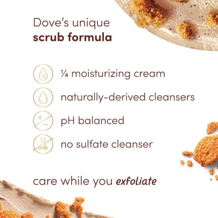 Dove Exfoliating and Moisturizing Body Scrub, Brown Sugar and Coconut Butter, 15 oz​ /425g - Image 3