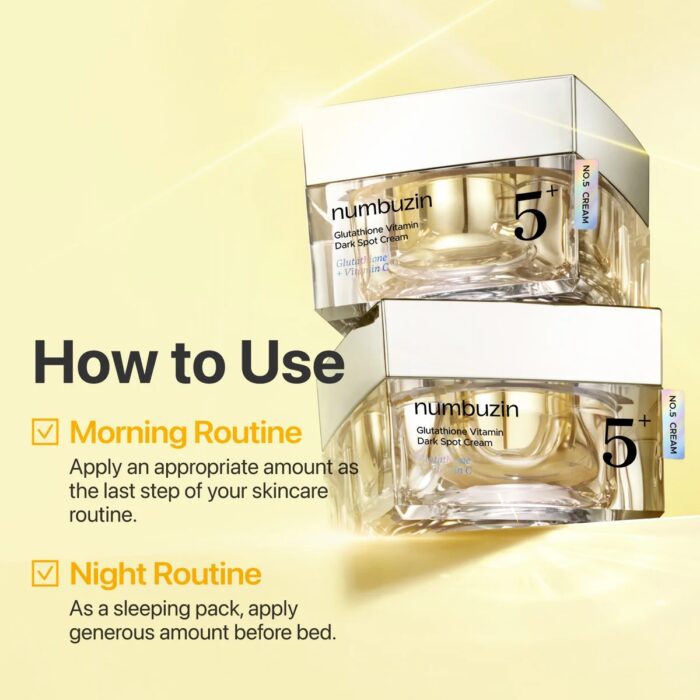 Numbuzin No.5+ Glutathione Vitamin Dark Spot Cream 50 ml - Image 6