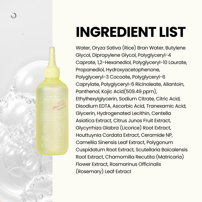 AXIS-Y Kojic Yuzu Cleansing Water | Makeup & Sunscreen Remover - 250 ml - Image 10