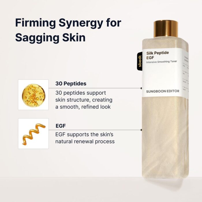 ⁦SUNGBOON EDITOR – Silk Peptide EGF Intensive Smoothing Toner - 300 ml⁩ - الصورة ⁦3⁩